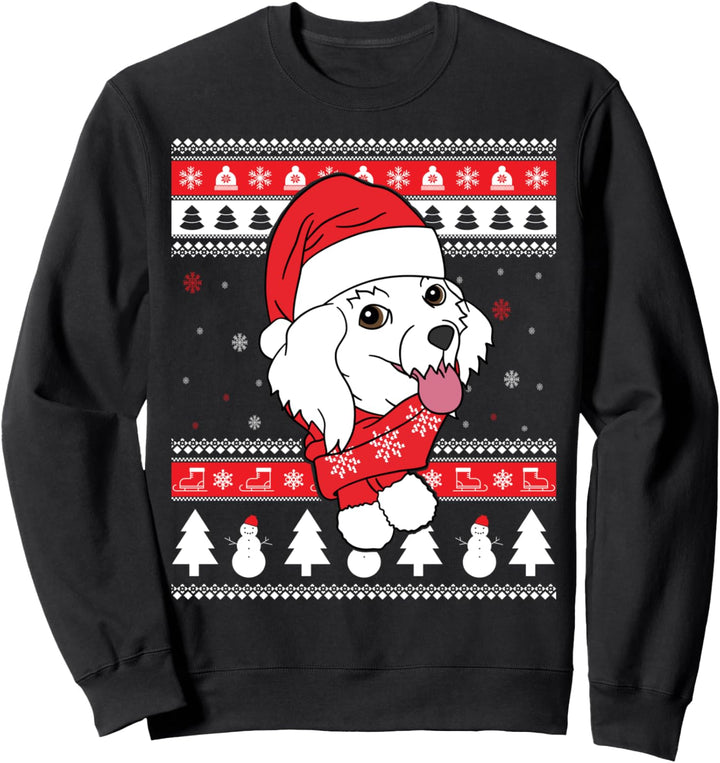 Malteser Lustiger Hund Hässliche Weihnachten Geschenk Sweatshirt