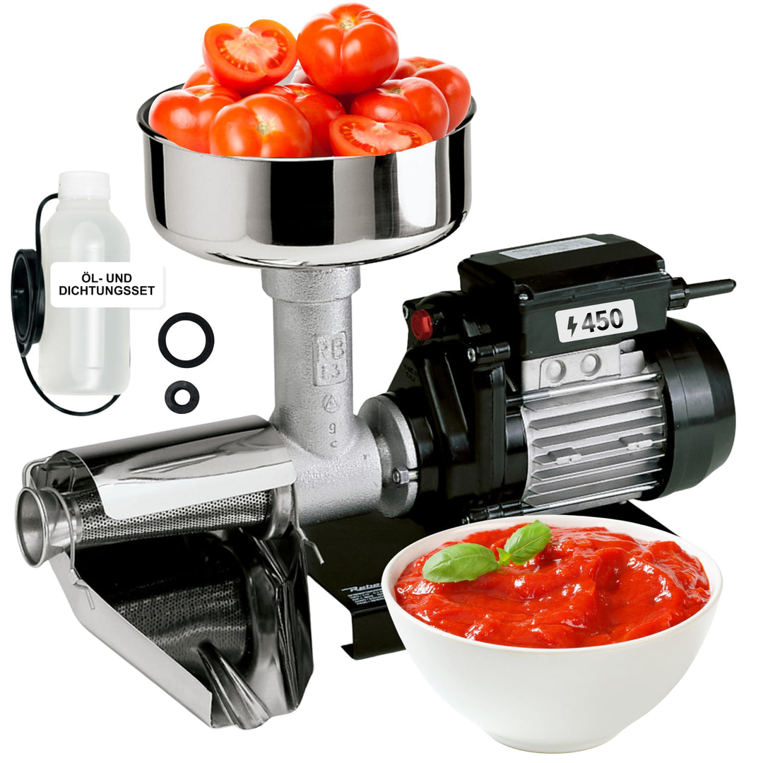 Reber Elektrische Tomatenpresse Nr. 3 450 W für Passata und Konserven | Für Marmeladen und Fruchtsäf