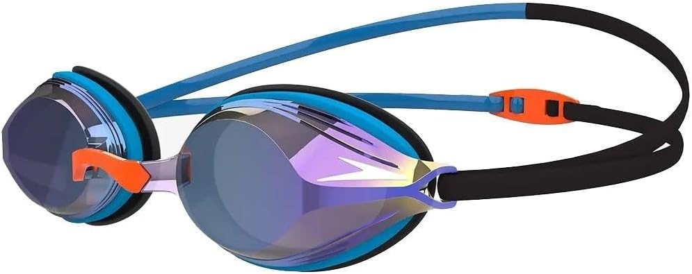 Speedo Unisex Vengeance Mirror Schwimmbrille (1er Pack) Einheitsgrösse Schwarz/Blau, Einheitsgrösse