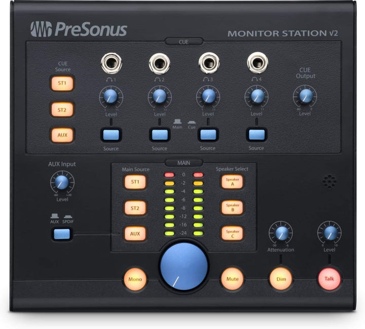 PreSonus Monitor Station V2, Desktop Studio Kontrollzentrum mit Monitor Lautstärkeregler und Kopfhör