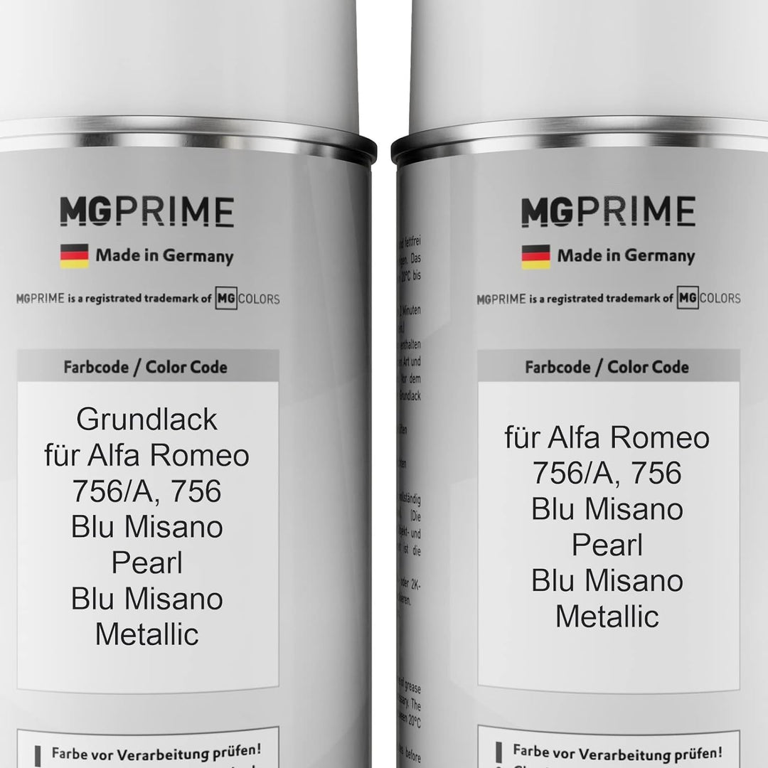 MG PRIME Autolack Sprühdosen Set für Alfa Romeo 756/A / 756 Blu Misano Pearl/Blu Misano Metallic Gru