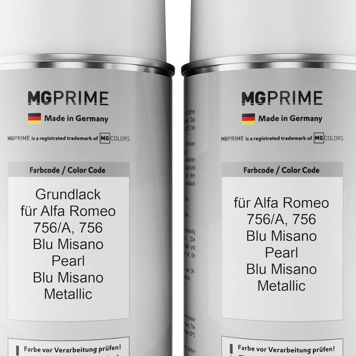 MG PRIME Autolack Sprühdosen Set für Alfa Romeo 756/A / 756 Blu Misano Pearl/Blu Misano Metallic Gru
