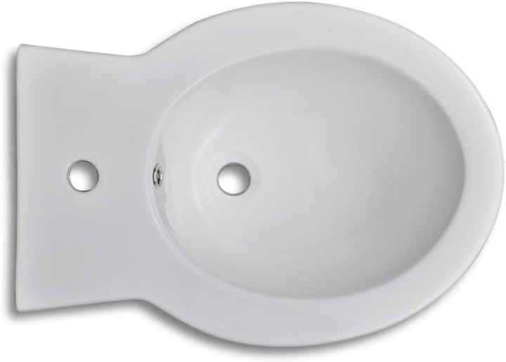 Festnight Standbidet Stand-Bidet Bodenstehend Bidet aus Keramik 58 x 40 x 40 cm Weiss
