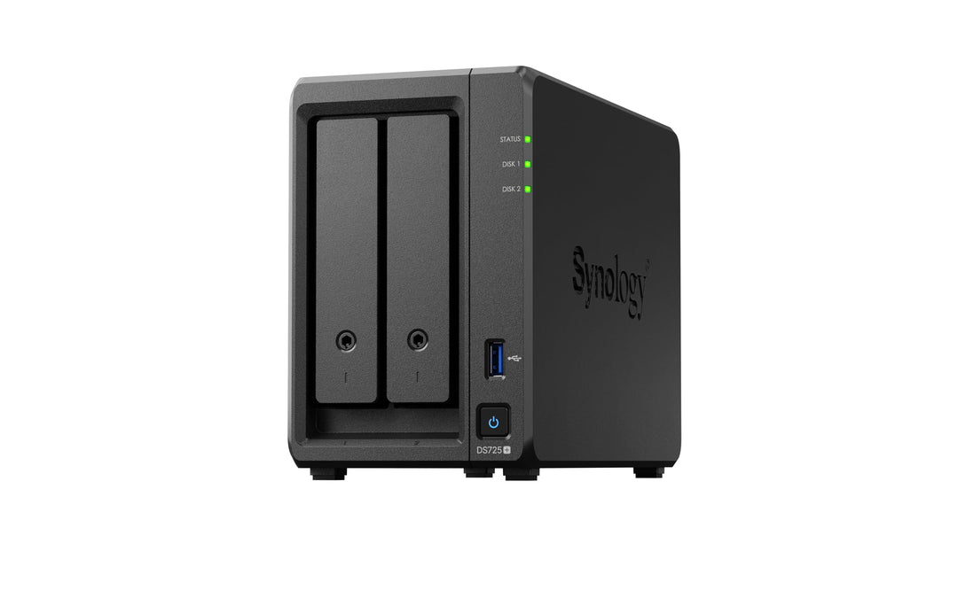 Synology DS725+ NAS-Kit mit 2 Einschüben, Ryzen CPU, 4 GB Speicher, 2,5 GbE-NIC Standardbenutzer, in