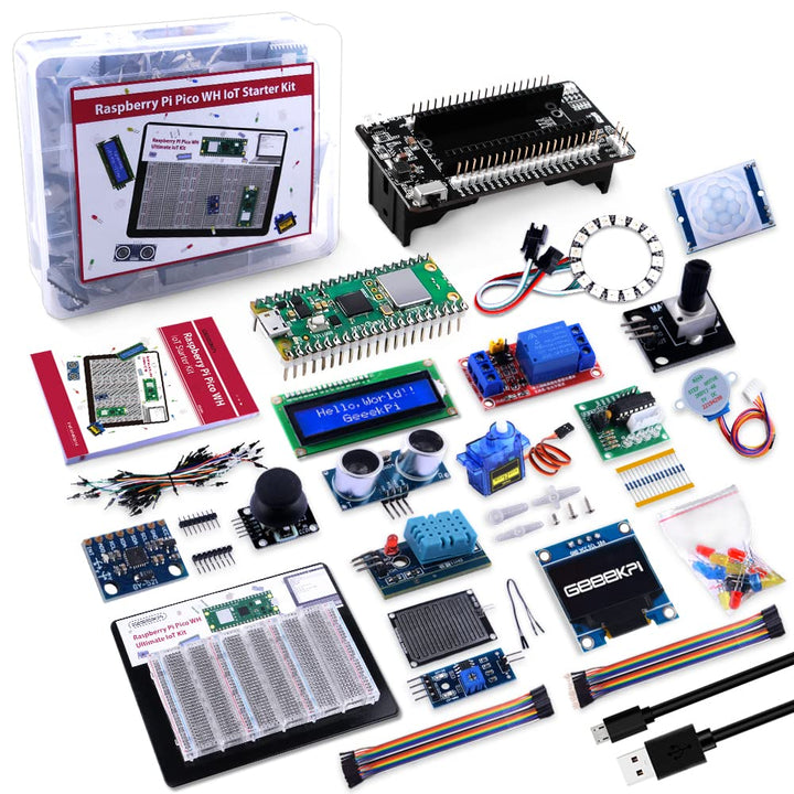 GeeekPi Raspberry Pi Pico W IoT Starter Kit MicroPython Programing Kit with Raspberry Pi Pico W Brea