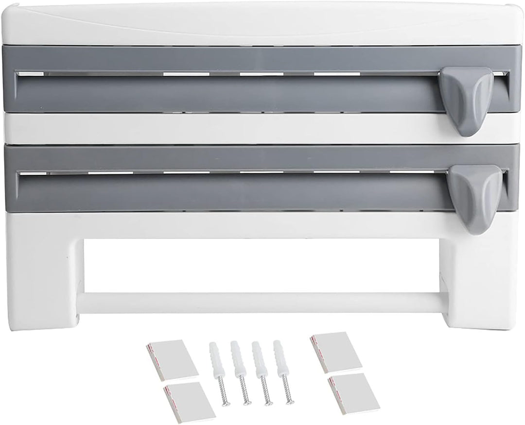 Wandrollenhalter, 3-Fach Schneidabroller, Papierrollenhalter Mit Scharfen Klingen Folienschneider Mi