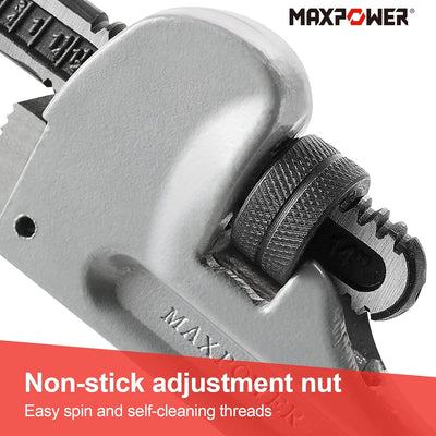 MAXPOWER-Rohrzange 450mm (18 Zoll) Öffnungskapazität 63 mm (2.5 Zoll) Aluminium-Rohrzange Langlebige