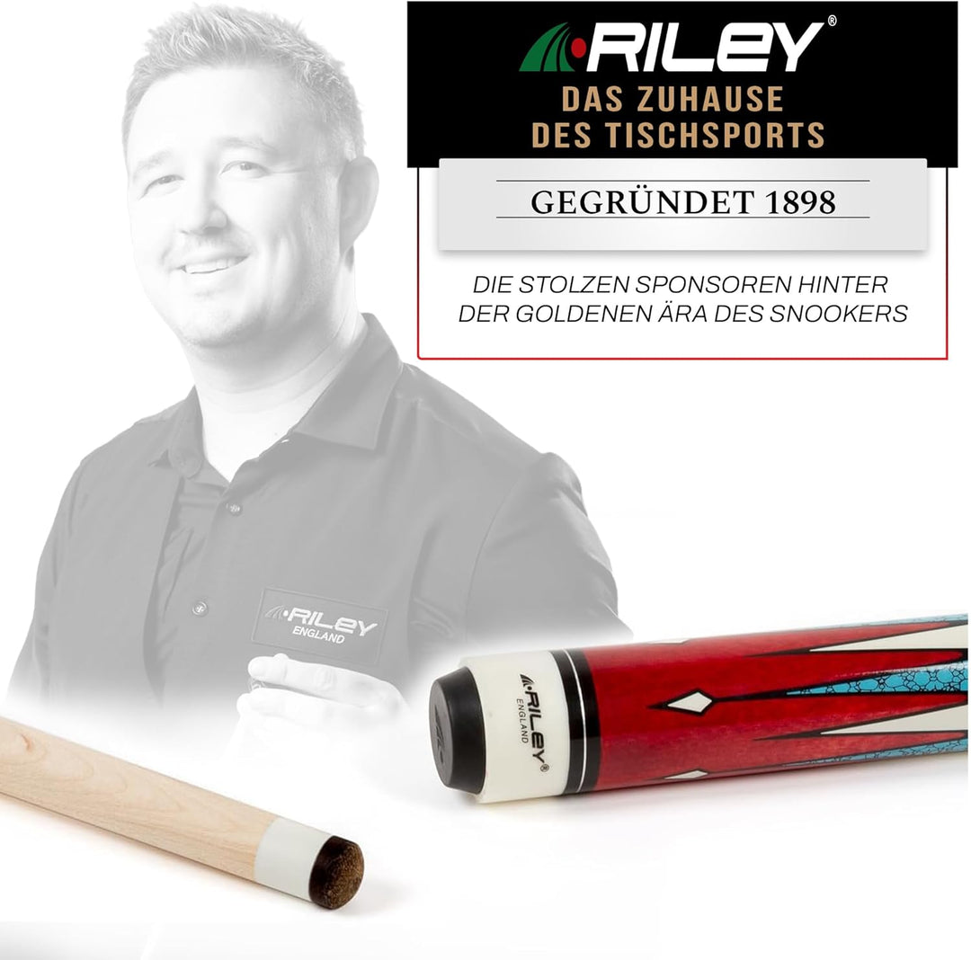 Riley Centurion American Billardqueue mit Kunstledergriff, 147 cm, 13 mm Spitze (P4C) P4C mit Koffer