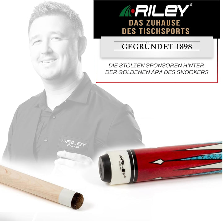 Riley Centurion American Billardqueue mit Kunstledergriff, 147 cm, 13 mm Spitze (P4C) P4C mit Koffer