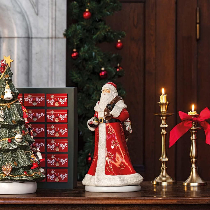 Villeroy und Boch Christmas Toys Memory Santa drehend, Santa Claus Figur mit Drehfunktion, Hartporze