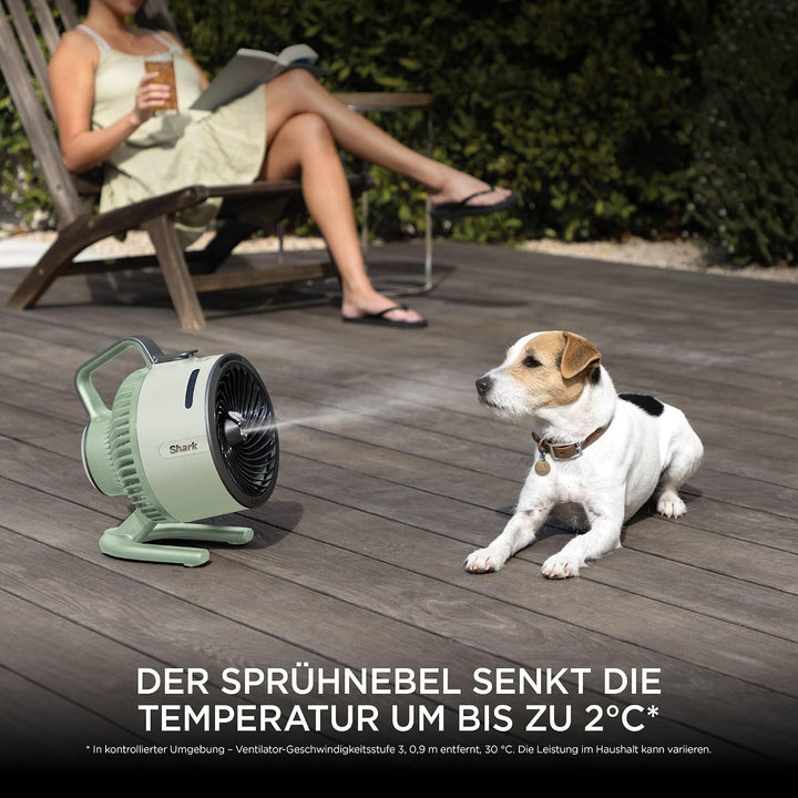 Shark FlexBreeze HydroGo Starker Ventilator mit Sprühnebel, Kühlung für drinnen &amp; draussen, leise &amp;