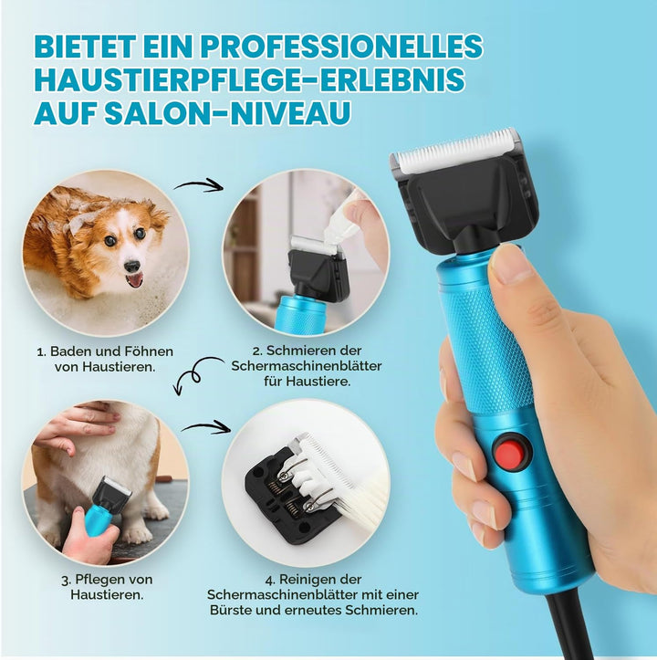 CGOLDENWALL Leise Hundeschermaschine Profi 280W, 2000-6000RPM Stufenlose Geschwindigkeitsregelung, 3