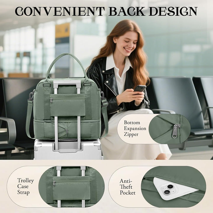 SEAFEW Reisetasche 24L, 40x30x20 Ryanair Handgepäck Tasche für Flugzeug Weekender Sporttasche Damen