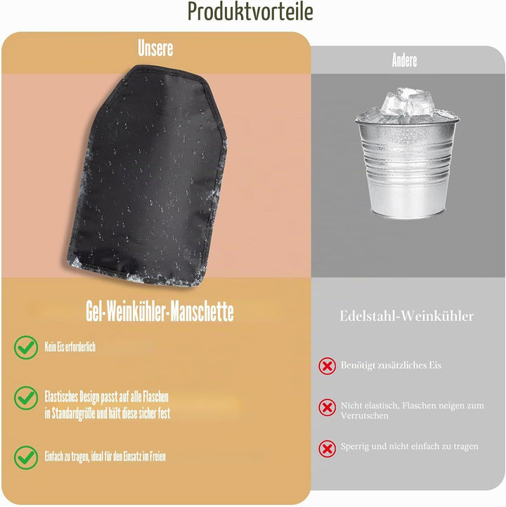 2 Stück Weinkühler Manschette, Kühlmanschette Weinflaschen, Flaschenkühler Wein für Unterwegs, Weinf
