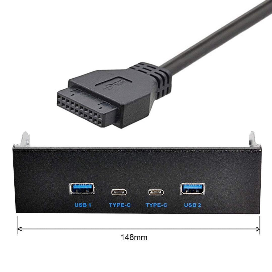 ChenYang 5,25" Frontpanel CD ROM Laufwerk USB 3.0 und USB C Hub mit 4 Anschlüssen Motherboard Adapte
