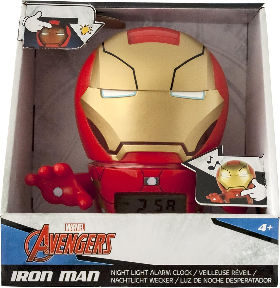 BulbBotz Marvel 2021432 Iron Man Kinder-Wecker mit Nachtlicht und typischem Geräusch , rot/gold, Kun