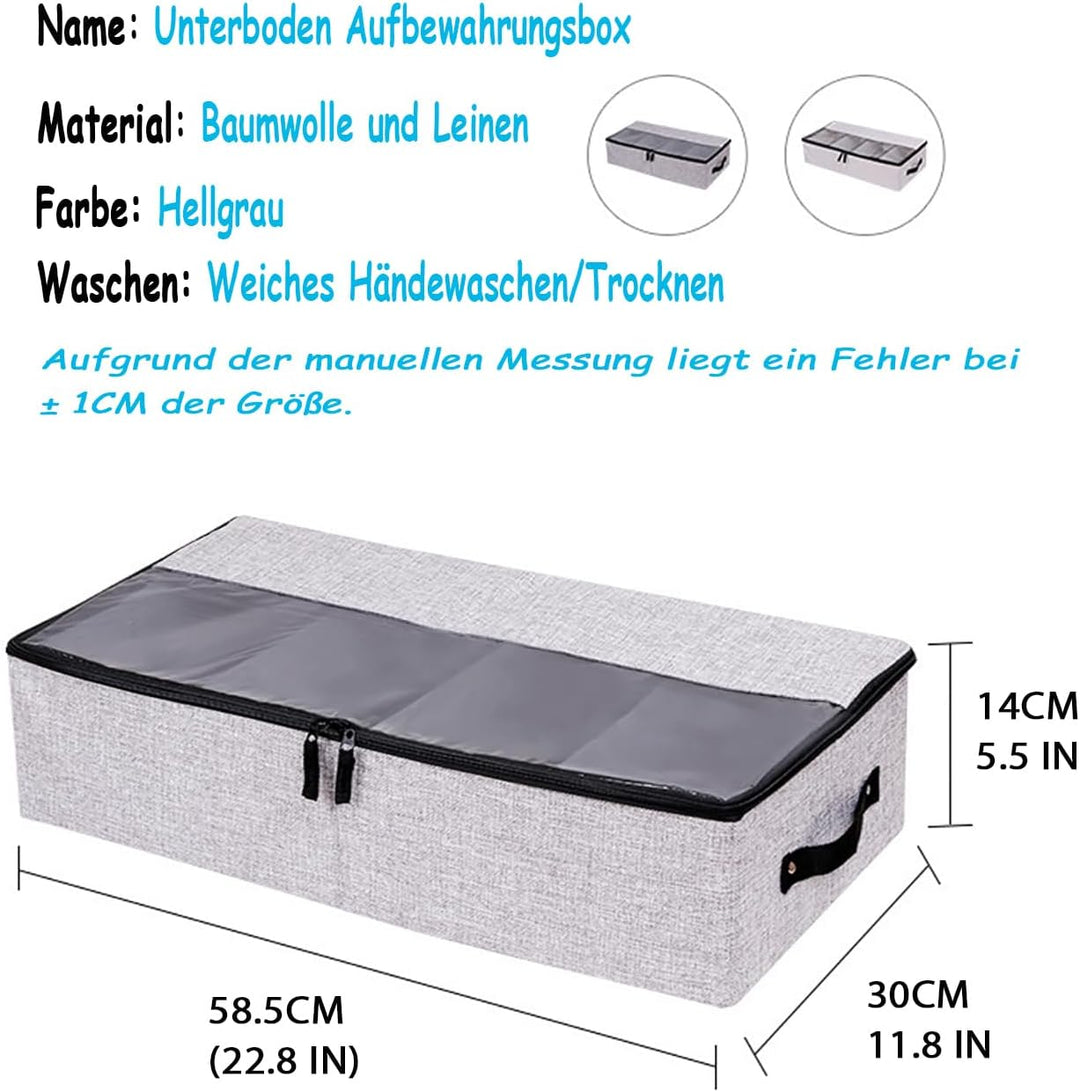 AARAINBOW Stoff Schuhe Unterbettkommode, Faltbare Unterbett Schuhe Kleidung Aufbewahrungsbox mit Ver