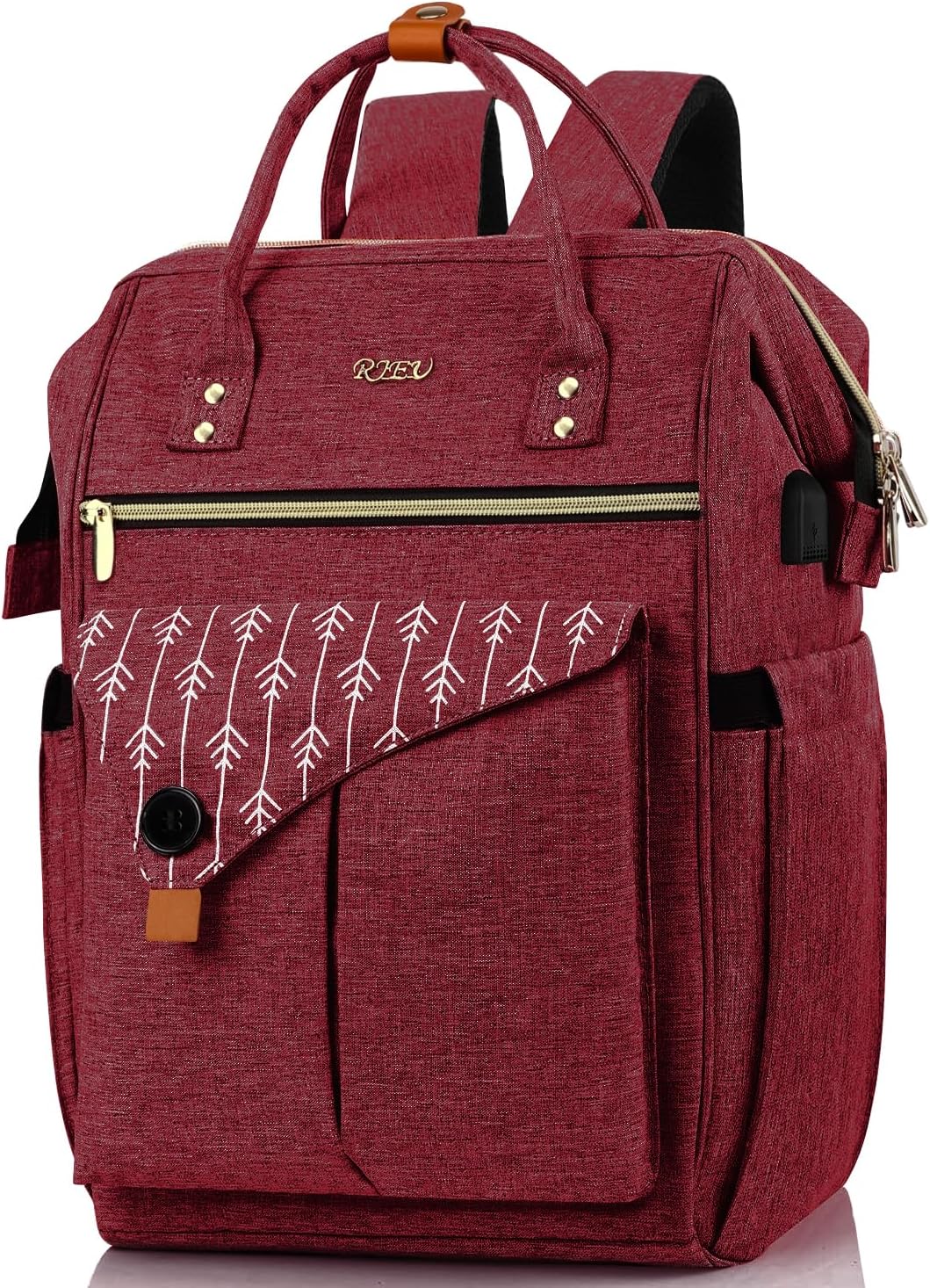 Rucksack Damen, Schulrucksack Mädchen Teenager, Laptop Rucksack mit USB-Ladeanschluss für Arbeit, Wa