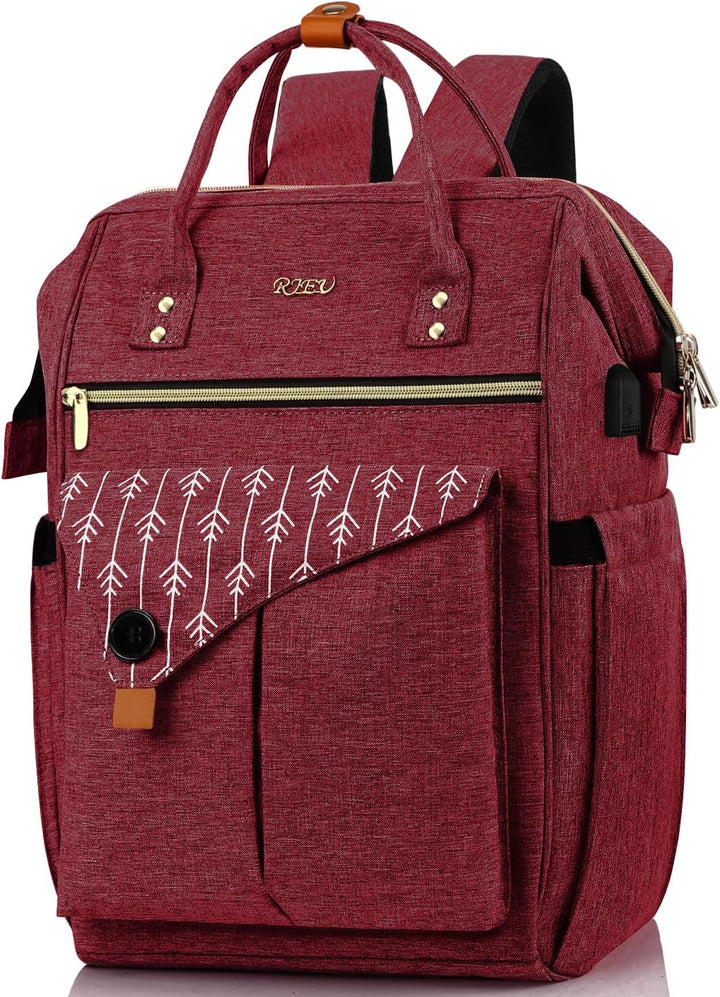 Rucksack Damen, Schulrucksack Mädchen Teenager, Laptop Rucksack mit USB-Ladeanschluss für Arbeit, Wa