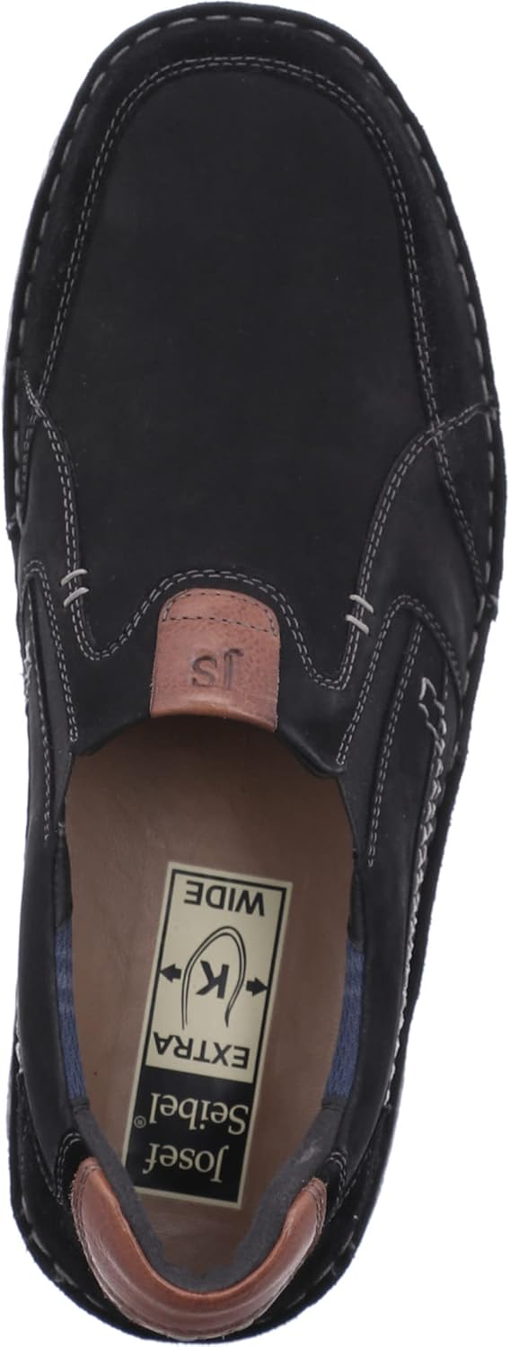 Josef Seibel Herren Slipper Anvers 63,Weite K (Extra weit),Wechselfussbett, 40 EU X-Weit Schwarz Kom