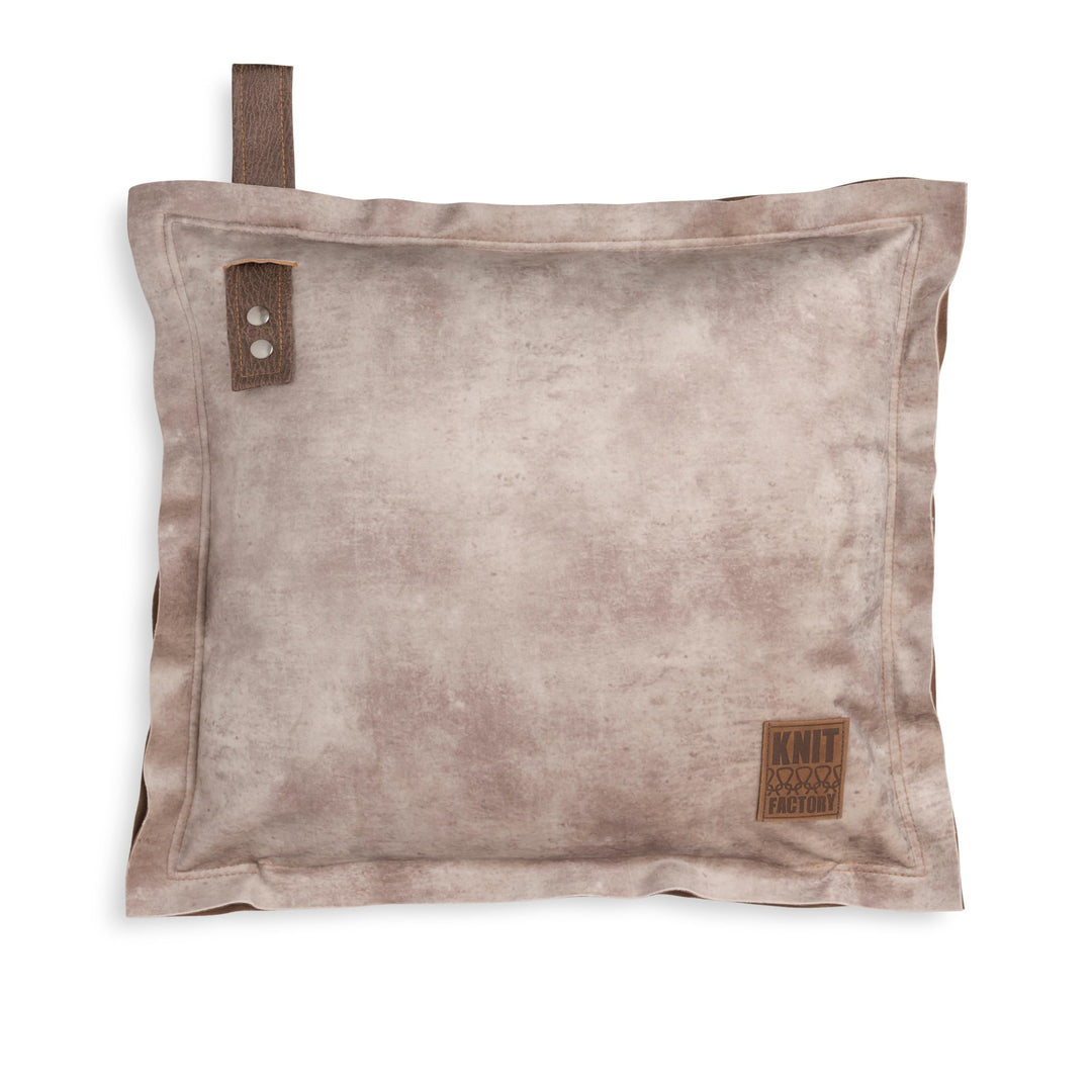 KNIT FACTORY - DAX Quadratisches Zierkissen - Beige - 50x50 cm | Sofakissen mit Füllung und Bezug -