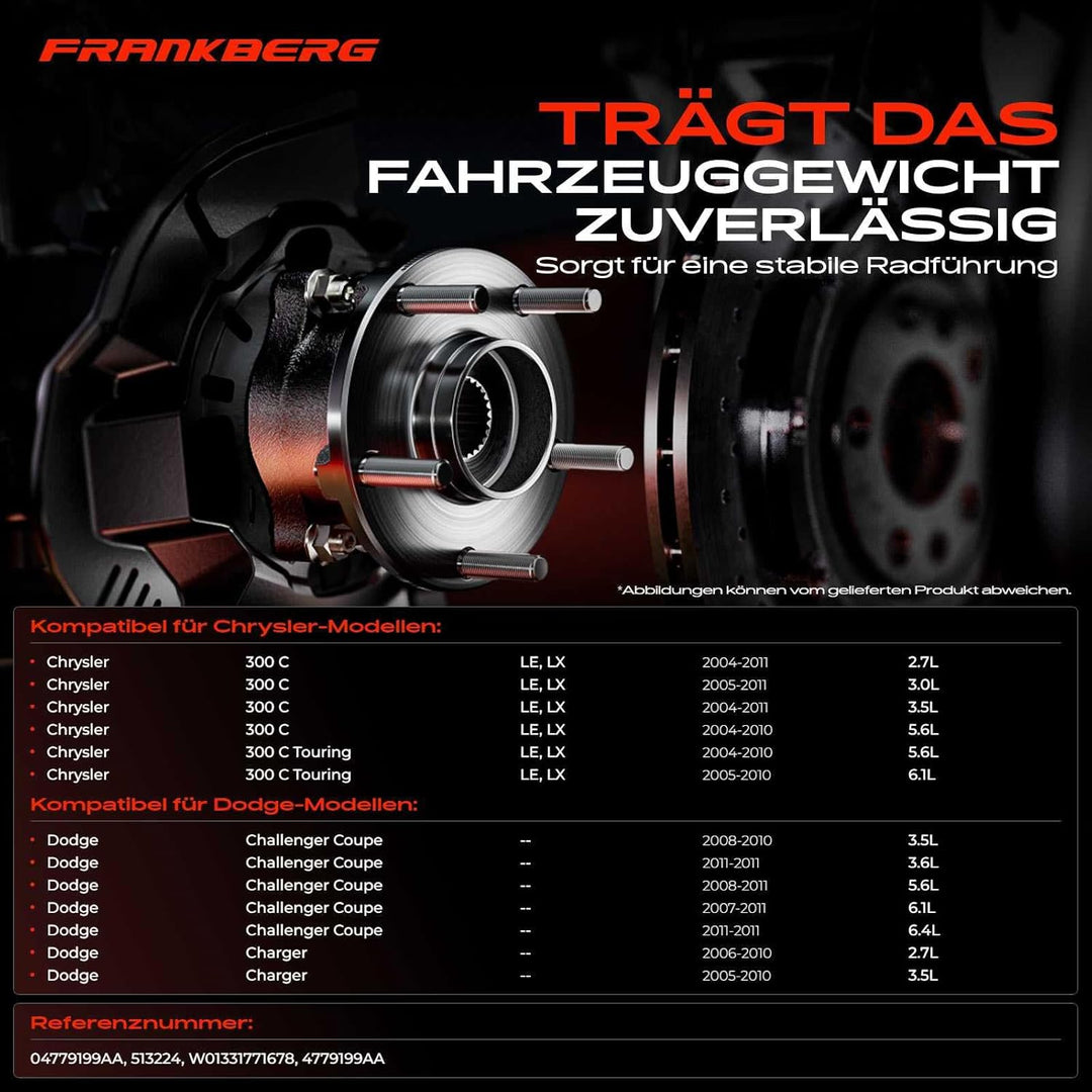 Frankberg 2x Radnabe Radlagersatz Vorne Links Rechts Kompatibel mit 300 C/300 C Touring LE LX 2004-2