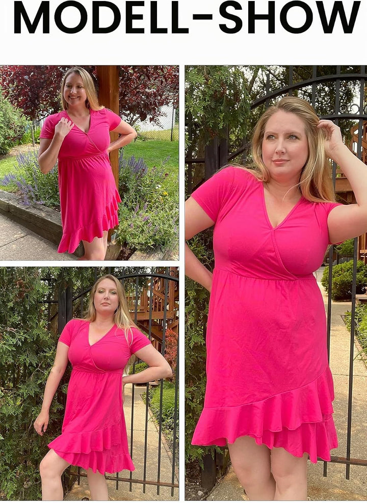 ULTRANICE Damen Sommerkleider Blumenmuster Kleid V-Ausschnitt Strandkleid Verstellbaren Spaghettiträ