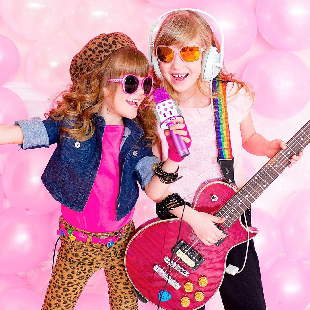 Karaoke Mikrofon Geschenke Mädchen 4-12 Jahre, Bluetooth Mikrofon Kinder Spielzeug ab 3-12 Jahre Spi