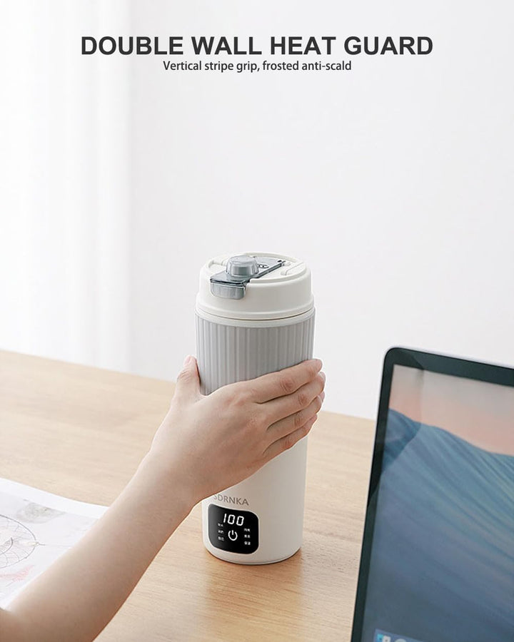 Travel Electric Kettle with Dual interface heating Europlug and USB C port, 316 Stainless Steel, 650