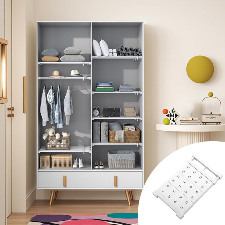 Verstellbare Regale für Schrank, 24cm Breit Erweiterbares Einlegeböden Schrankregal, Regalboden Ohne
