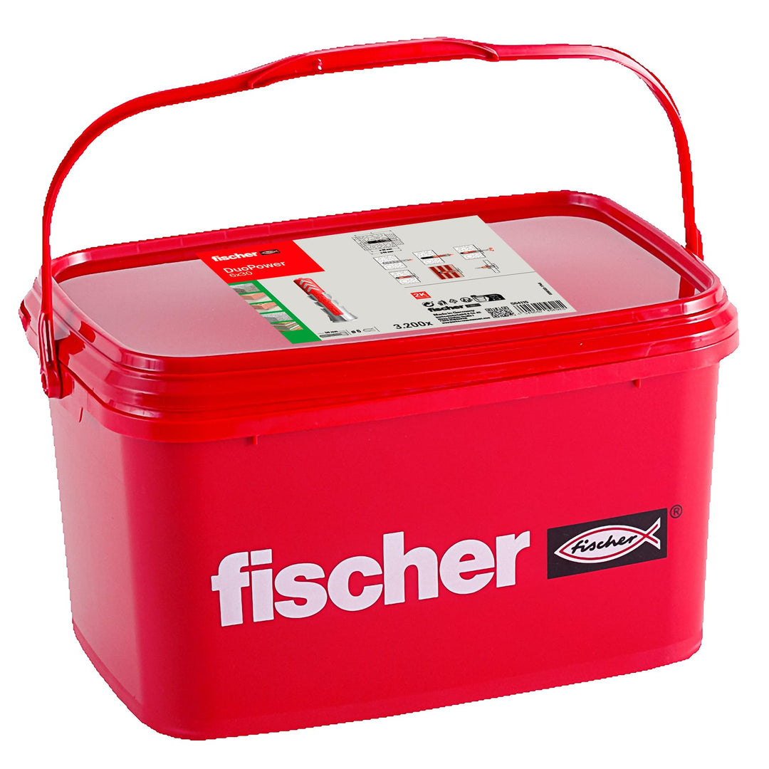 fischer DUOPOWER 6 x 30, Universaldübel, leistungsstarker 2-Komponenten-Dübel, Kunststoffdübel zur B