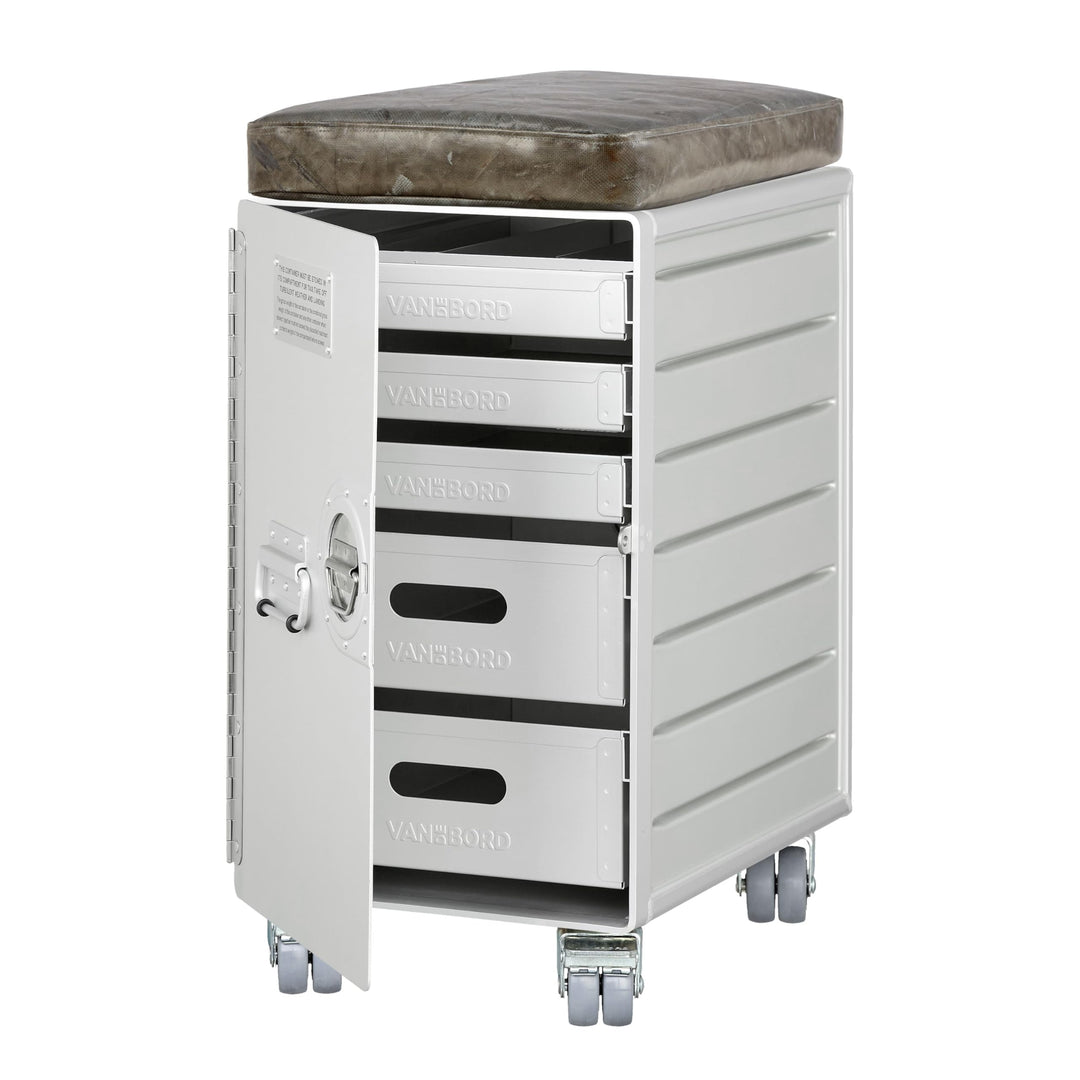 Hocker Schubladenschrank, Rollcontainer, Metallschrank, Büroschrank, Industrial Möbel, Aktenschrank