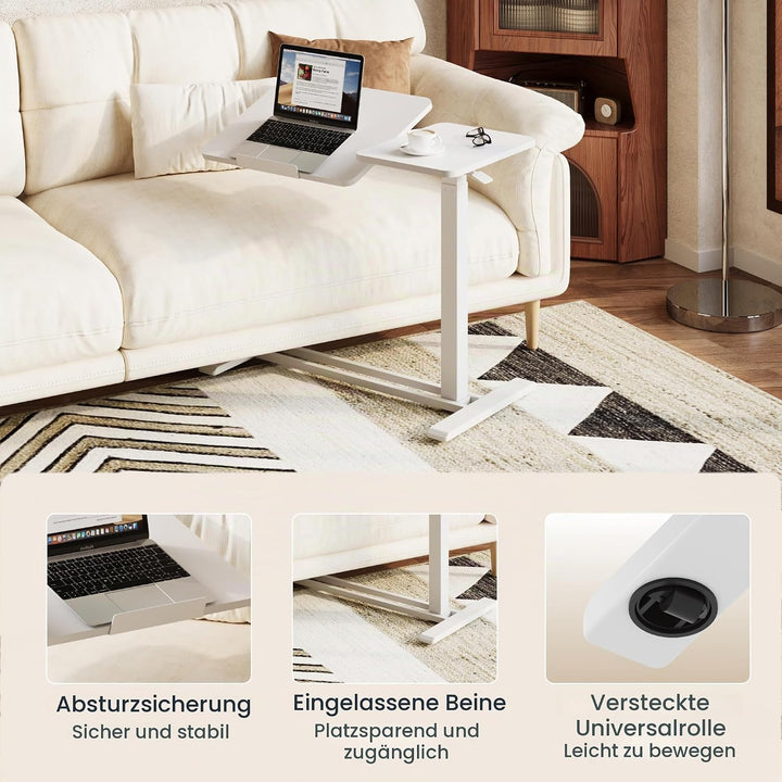 FLEXISPOT Beistelltisch - Flexibler Laptoptisch und Betttisch mit neigbarer Tischplatte, höhenverste