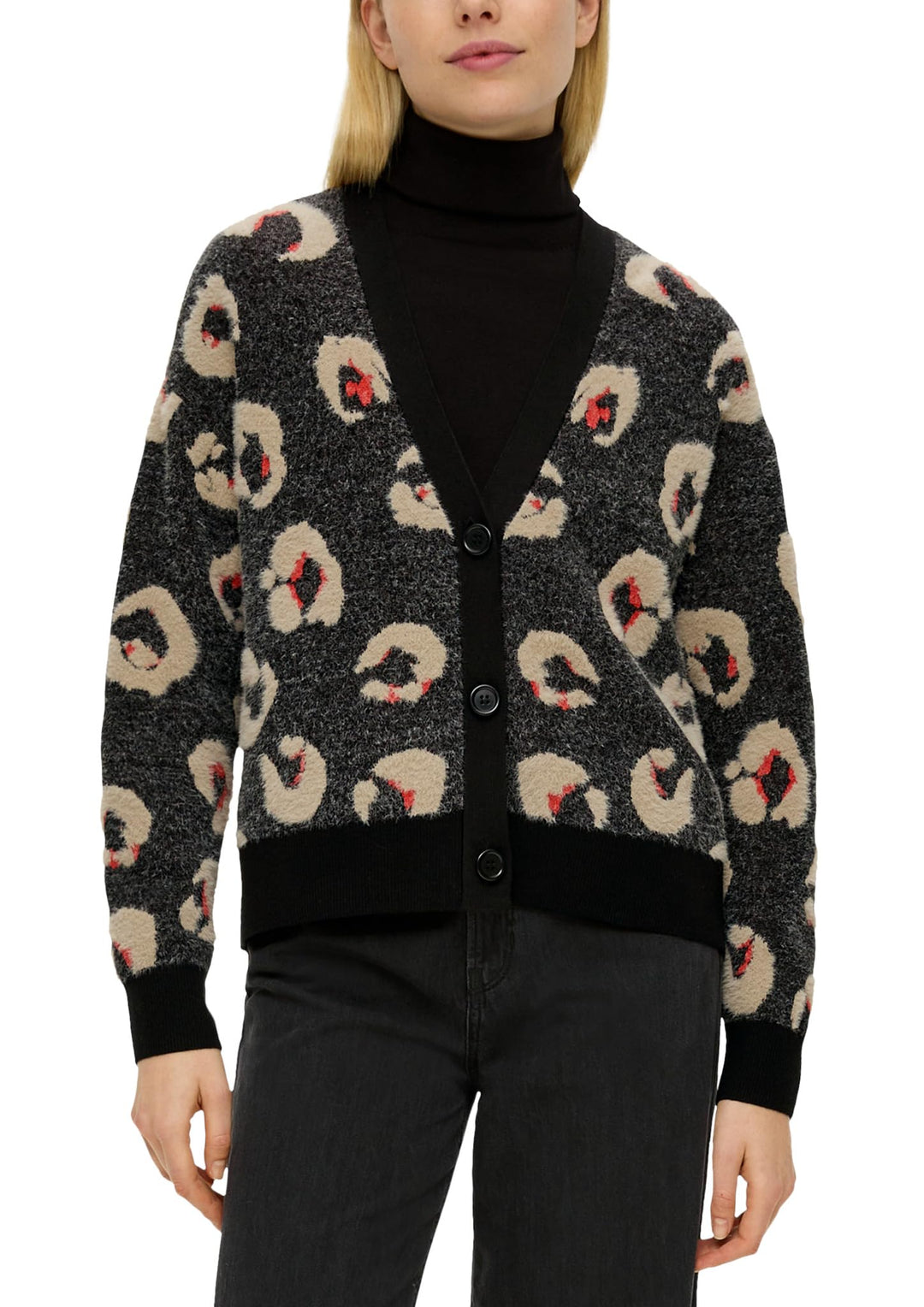 s.Oliver Damen Strickjacke mit Allover Muster, 99b1