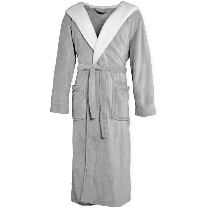 CelinaTex Texas Bademantel Kapuze XXXL grau creme weiss Mikrofaser Damen Herren Morgenmantel Coral F