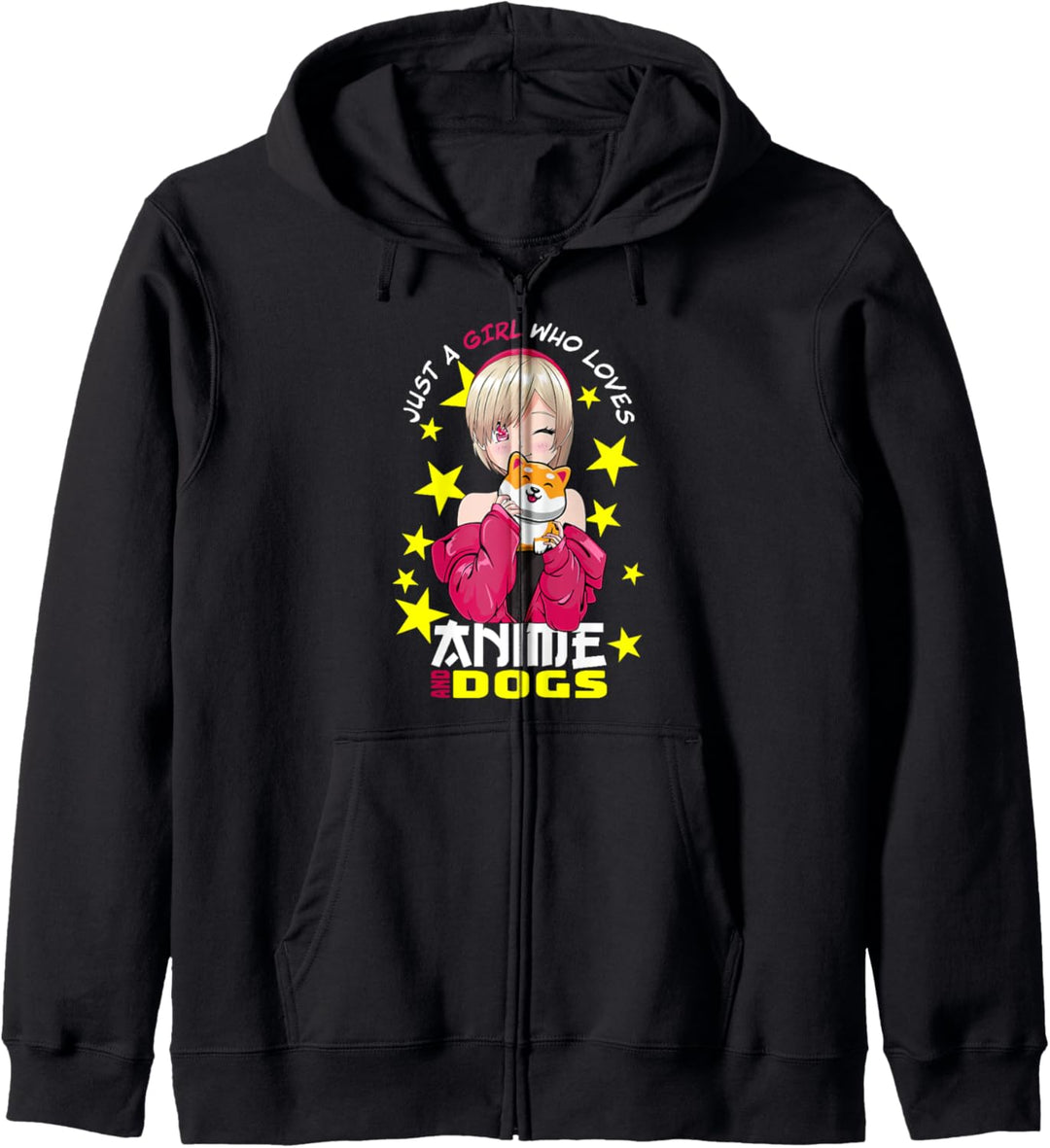 Cute Just A Girl Who Loves Anime And Dogs Kawaii Manga Otaku Kapuzenjacke