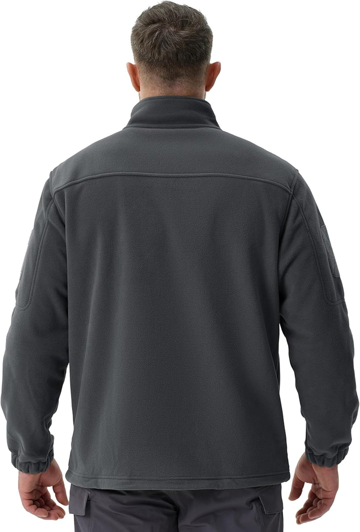 TACVASEN Herren Militär Outdoor Fleecejacke Warme Taktische Jacke Fleece Jacket, M Grau