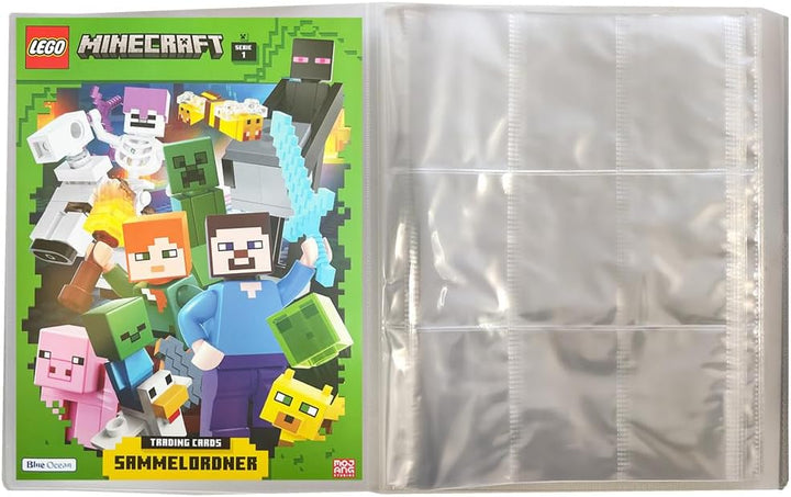 Bundle mit Lego Minecraft Serie 1 Trading Cards - 1 Leere Sammelmappe + 10 Booster + 2 Limitierte St