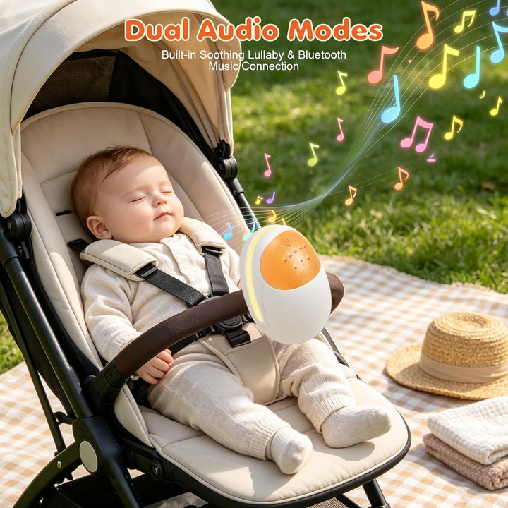 Kinderwagenschaukler,Baby Weissrauschmaschine,11 beruhigende Klänge,3 Timer-Stufen,5 Vibrationsstufe