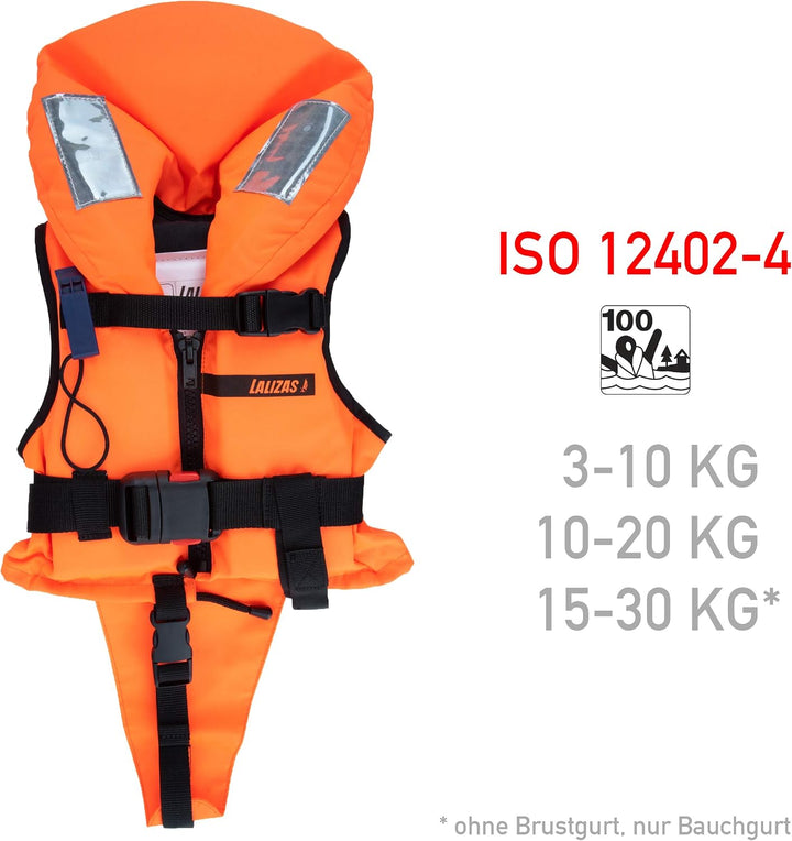 Feststoff Rettungsweste für Kinder und Erwachsene | Feststoffweste | 100 N, CE ISO 12402-4 für Klein
