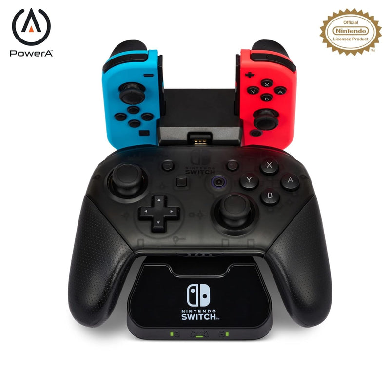 PowerA Controller-Ladestation für Nintendo Switch Schwarz Single, Schwarz Single