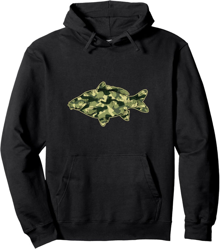 Karpfenangeln Motiv Flecktarn Angler Karpfenangler Karpfen Pullover Hoodie