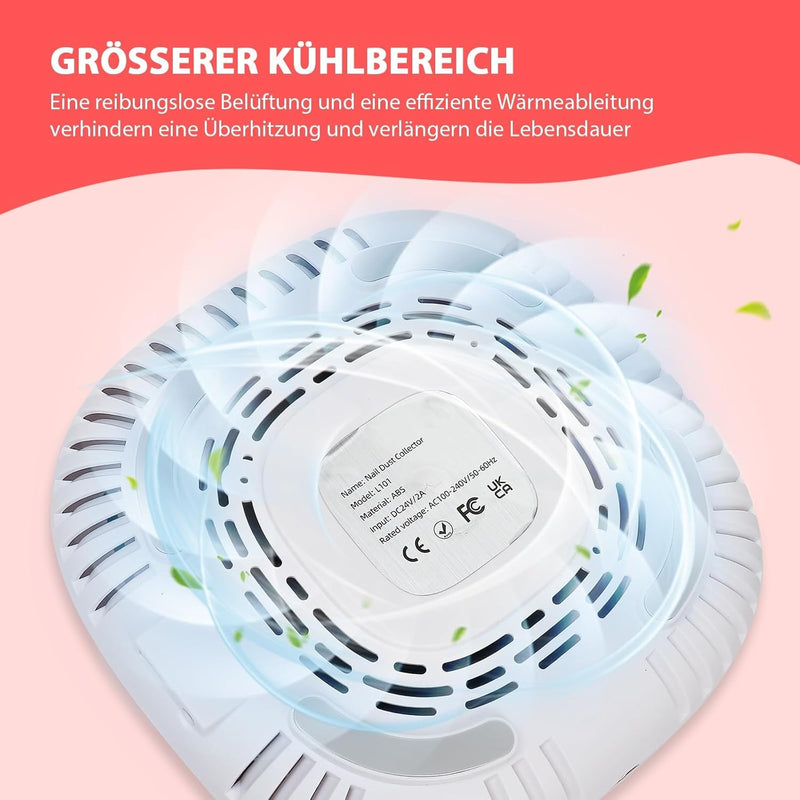 130W Nagelstaub-Sammelmaschine, Nagelstaubsauger mit leistungsstarkem Absaugventilator für Maniküre,