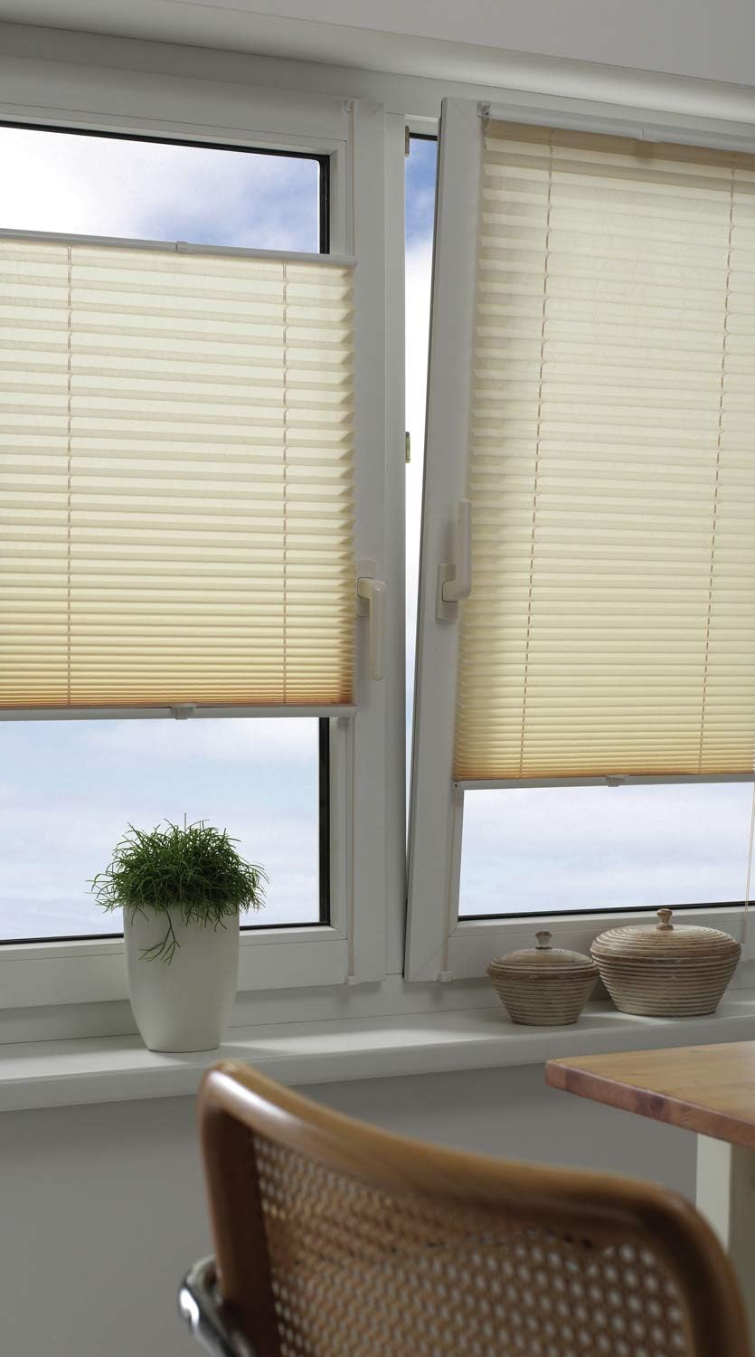 Gardinia Plissee zum Klemmen, Blickdichtes Faltrollo, Alle Montage-Teile inklusive, EASYFIX Plissee