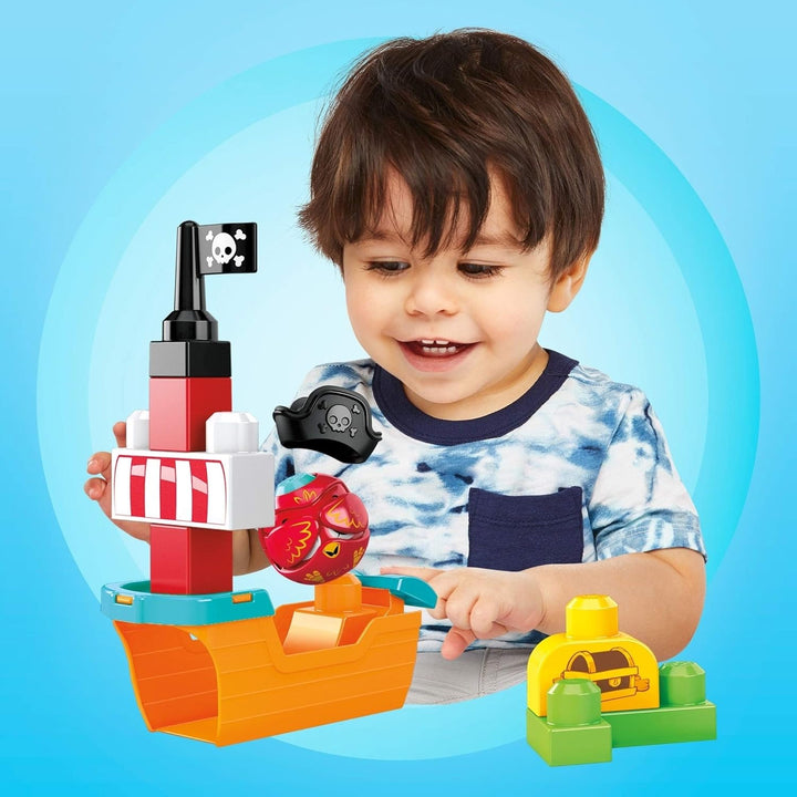 Mega Bloks GRV34 - Guck-Guck Piratenschiff, Bauset mit 1 Guck-Guck-Tier, 1 Schiff, 7 grosse, robuste