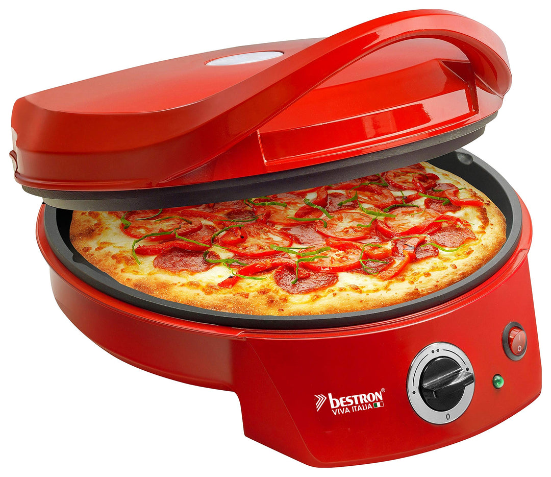 Bestron APZ400 elektrischer Pizzaofen, Pizza Maker bis 230°C, mit Ober-/Unterhitze, für selbstgemach