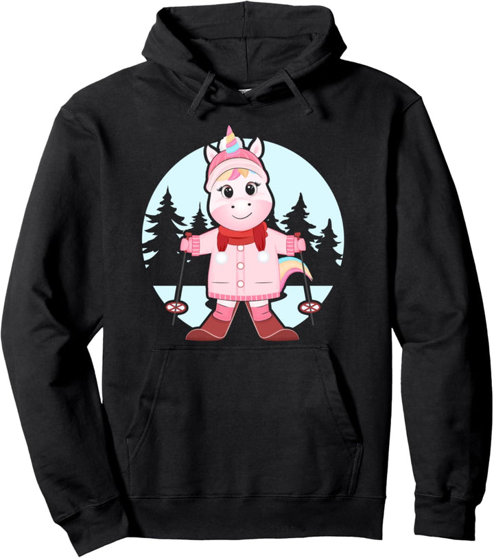 Einhorn Skifahren, Ski Skifahrer Skifahrer Wintersport Urlau Pullover Hoodie