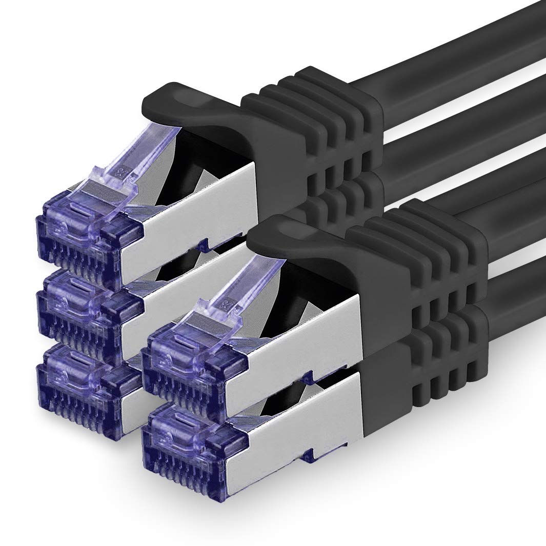 1aTTack.de 5X 2.0 M CAT7 Netzwerkkabel - 10 Gigabit - RJ45 Patchkabel Ethernet Kabel (SFTP PIMF LSZH