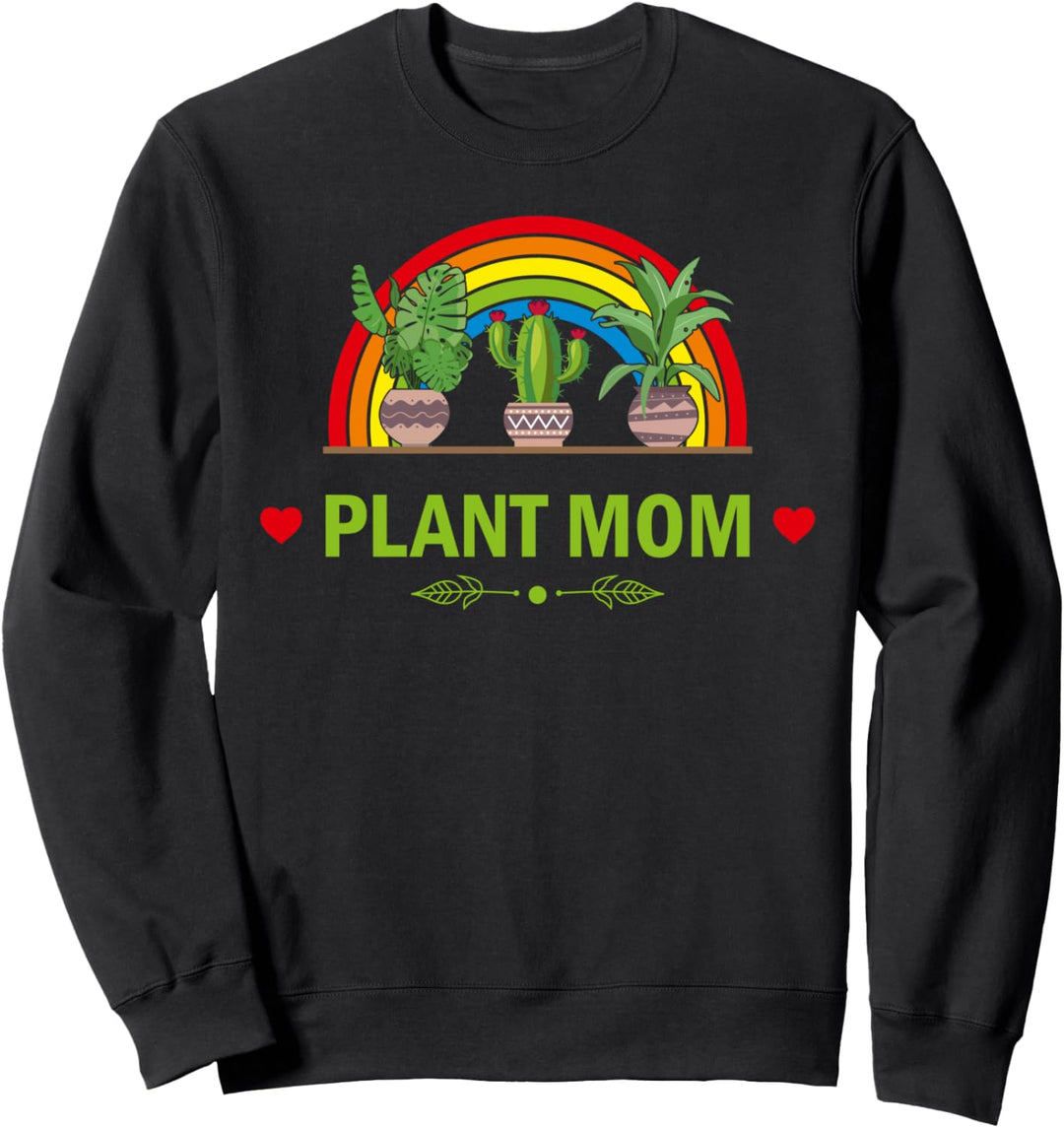 Plant Mom Cute Rainbow Gardening Lover Cactus Succulent Sweatshirt