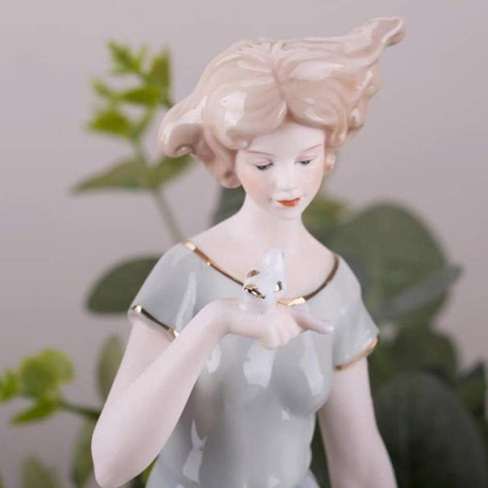 BESPORTBLE Keramik Mädchen Statue Elegante Porzellan Dame Figur Skulptur Tisch Ornament Kuchen Toppe